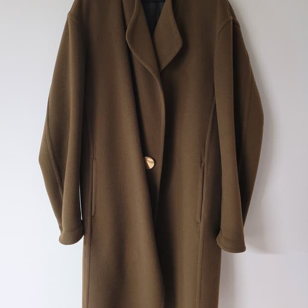 시스템 라운드 핀 포인트 울캐시미어 코트 M