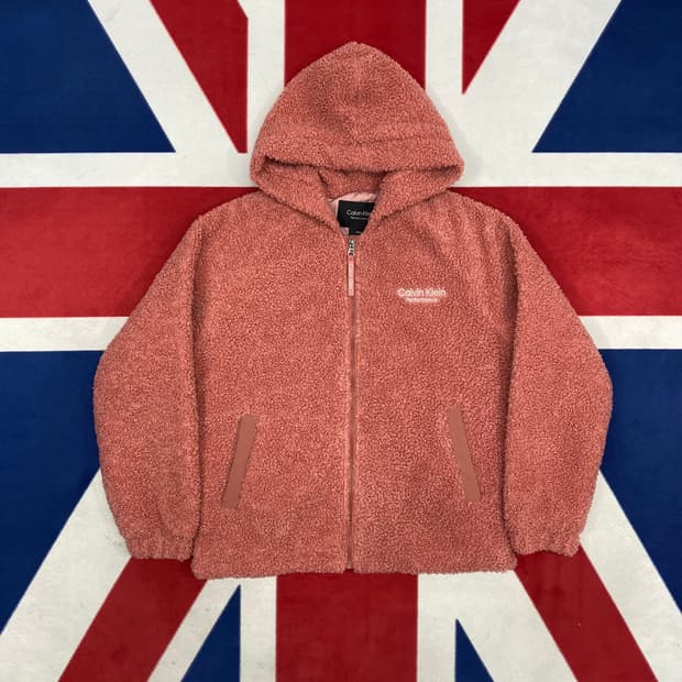 캘빈클라인 플리스 후드자켓 여성M 