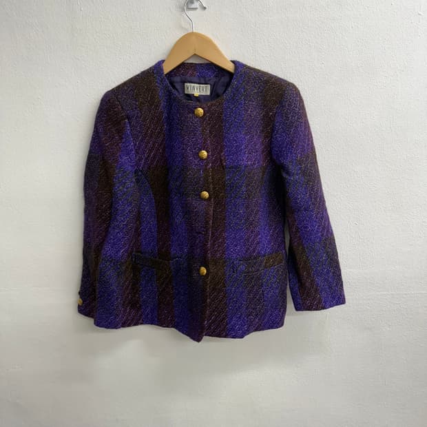 JPN VINVERT vintage 체크 트위드 자켓