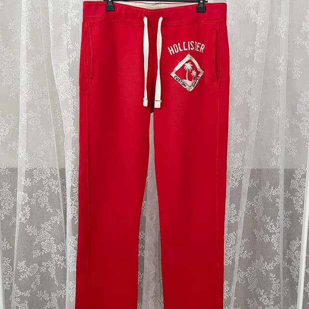 S) 홀리스터 기모 트레이닝 팬츠 레드