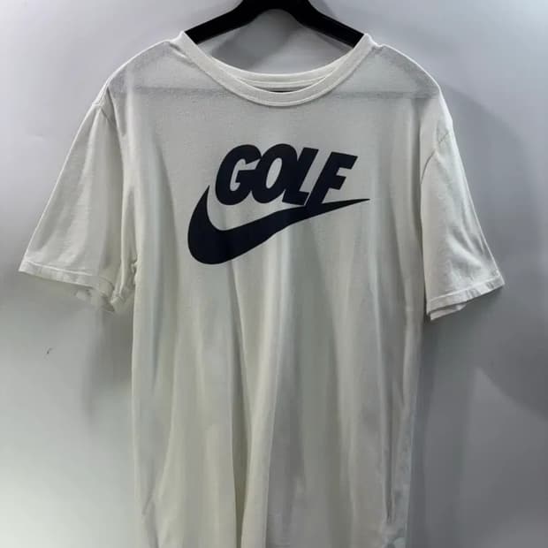 L) 나이키 골프 화이트 GOLF 빅로고 반팔 티셔츠 모던핏 2.0