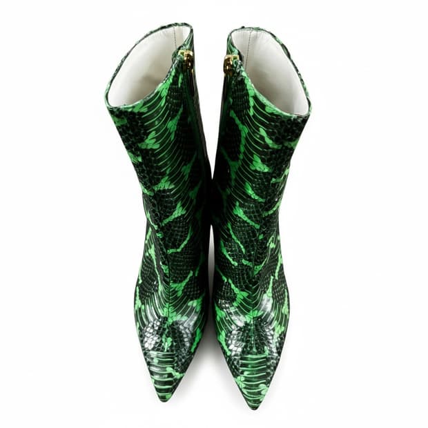 Tibi 앵글 뱀피 부츠 그린 37.5 (한국사이즈 240~245)