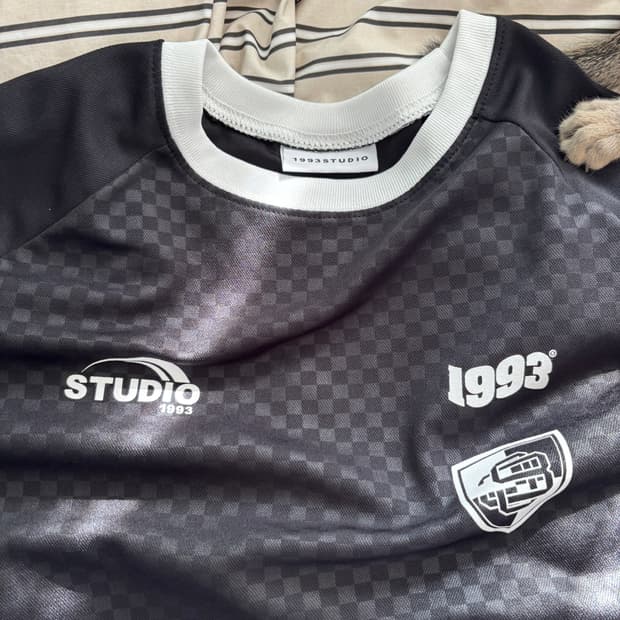 1993STUDIO 검정 체크 긴팔 티셔츠(free)