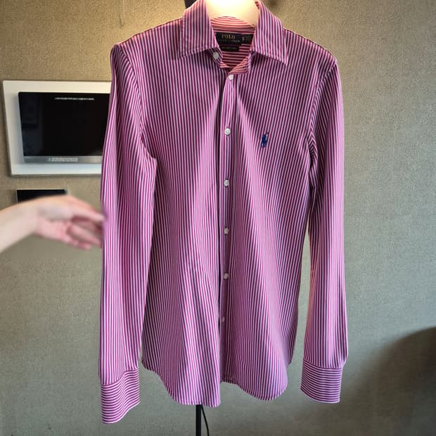 POLO 랄프로렌 여성 스트라이프 니트 드레스셔츠