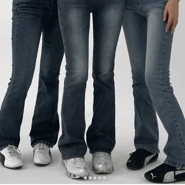 블랙업 롱 슬림 부츠컷 데님  팬츠 (블루/S/SHORT)