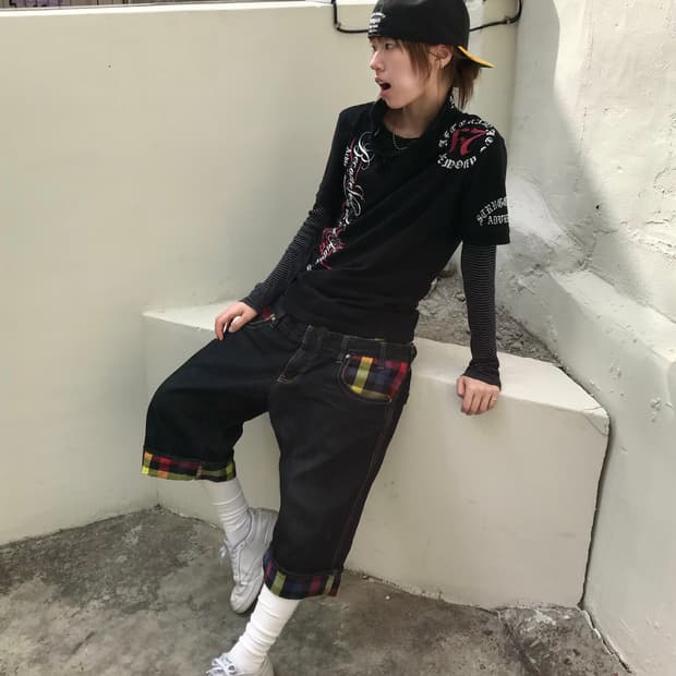 빈티지 펑크 괴짜 레이어드 스트릿 코디 세트