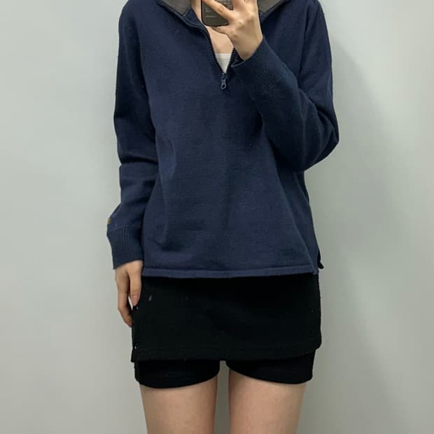 노스페이스 퍼플라벨 반집업 니트