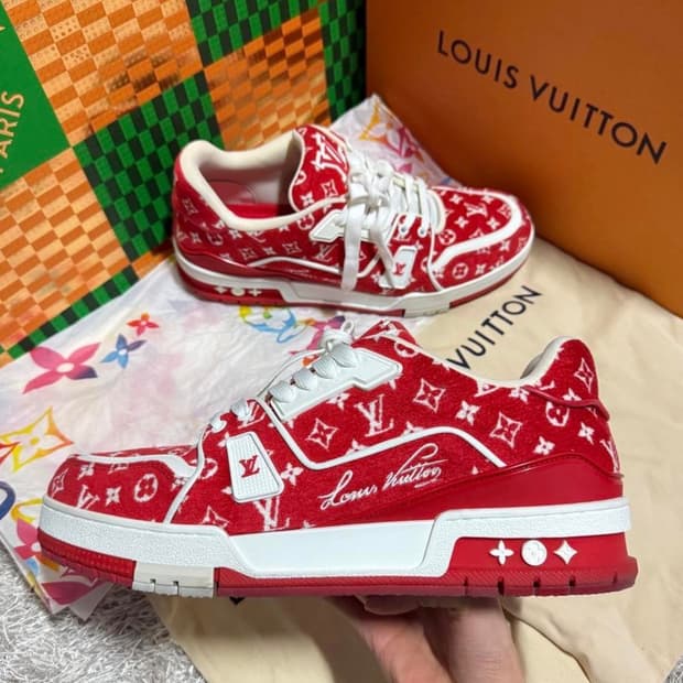 [리오브] 루이비통 LV 트레이너 텍스타일 벨벳 모노그램 스니커즈