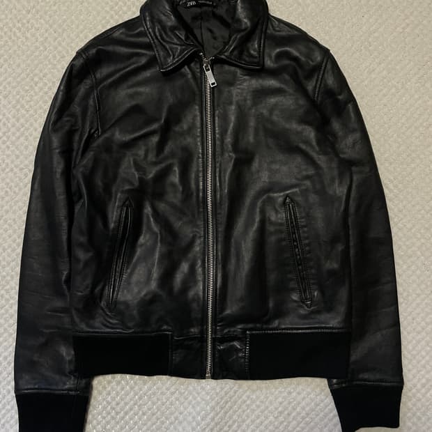 ZARA 자라 웨스턴 무드 램스킨 양가죽 레더 자켓