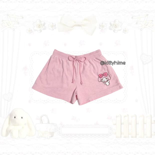 산리오 마이멜로디 핑크 반바지 에메필마이멜로디 갸루홈웨어 고전마이멜로디