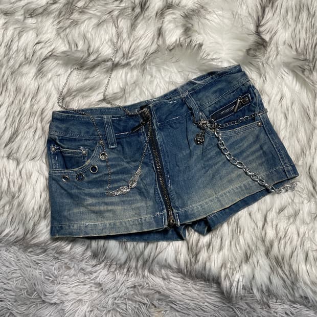 Cecil Mcbee Y2k 체인 스터드 데님 스커트 청치마