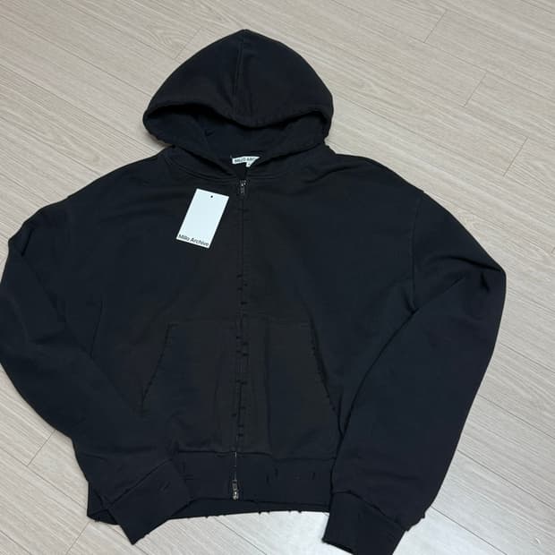 밀로 아카이브 데미지 쇼트 후디 집업 블랙 XL