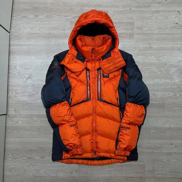 코오롱 윈드스토퍼 덕다운 800 후드 패딩 점퍼 [오렌지] L/100
