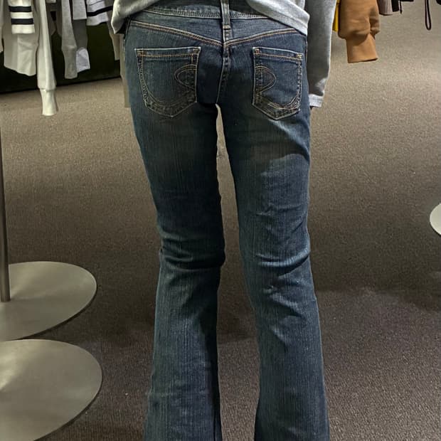 28)Japanese vintage 여성 로우라이즈 부츠컷 데님팬츠