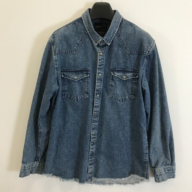 자라 릴렉스핏 데님셔츠자켓 스냅단추 [XL]
