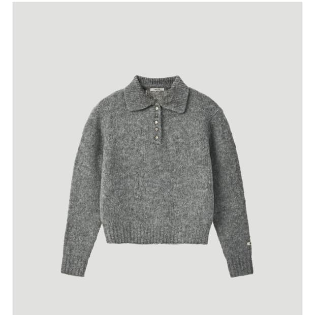 호이테 모헤어 폴로 니트 (CHARCOAL)  WM