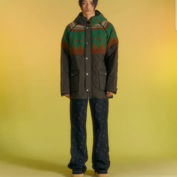 엔더슨벨 니트패치 퀼티드 파카XL