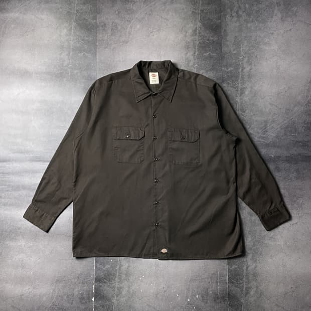 DICKIES 디키즈 빈티지 브라운 플랩포켓 워크 셔츠 A00897