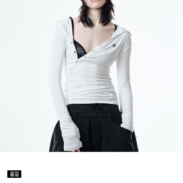 RO DRAPED HOODIE (WHITE)