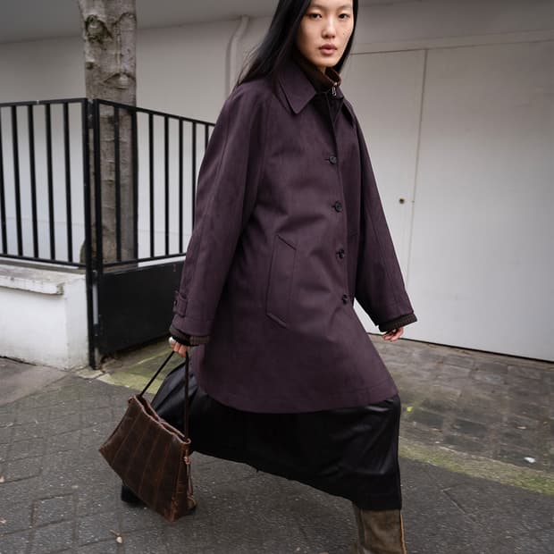 로우클래식 스웨이드 하프코트 퍼플