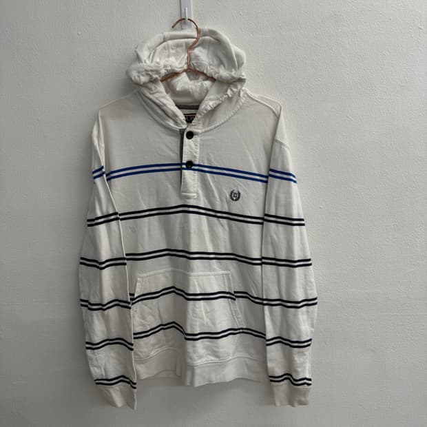 CHAPS 폴로 챕스 화이트 스트라이프 후드티 m