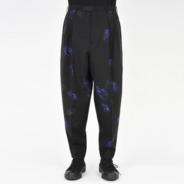 18AW Blue Rose Tapered Wide Slacks