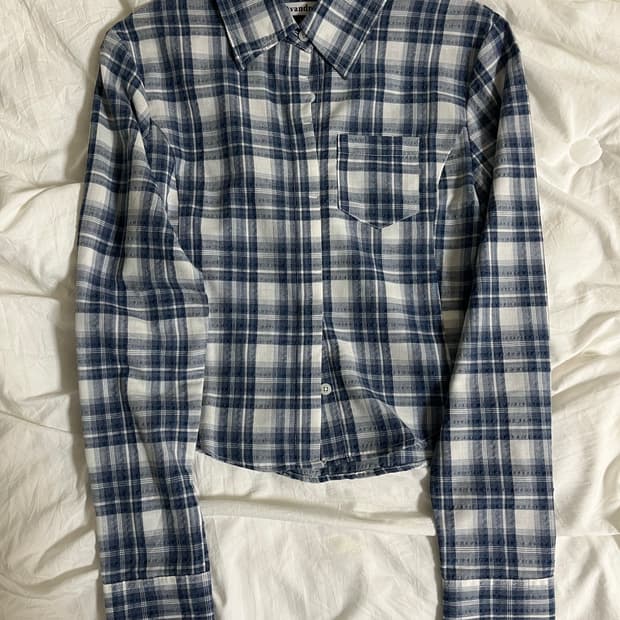 어반드레스 크롭 체크 셔츠 M