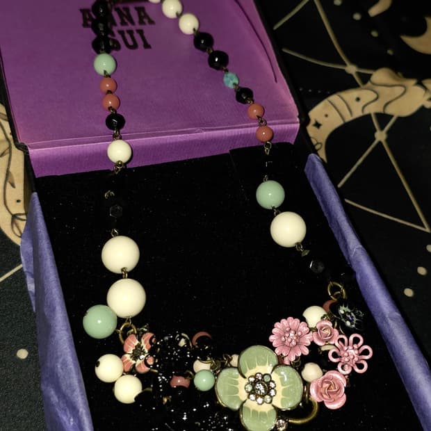ANNASUI 안나수이 민트 꽃화관 목걸이 희귀 레어