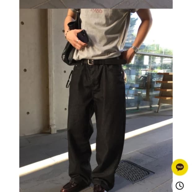 유먼트 구디션 헤링본 스트라이프 데님 s