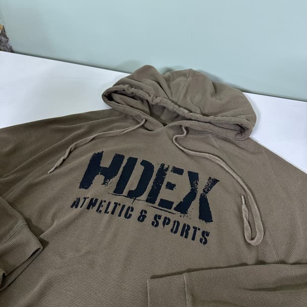 XL 에이치덱스 HDEX 카키 크랙로고 얇은코튼 트레이닝후드