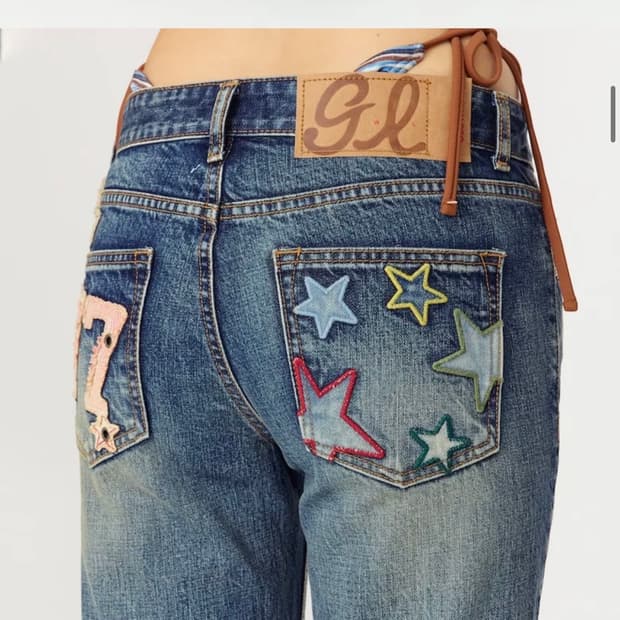 WESTERN FLARE JEANS (VINTAGE BLUE)