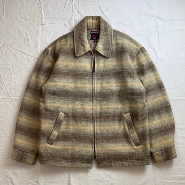 [M-L] 빈티지 모직 스프라이프 집업 자켓