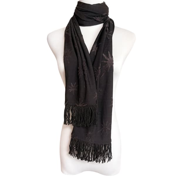 (이체시에눌) 일본 단풍 디테일 브라운 태슬 레이어드 머플러 