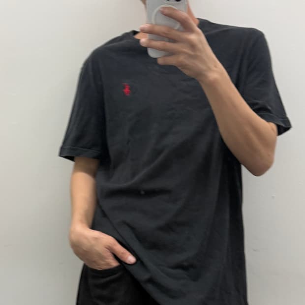 폴로 랄프로렌 반팔 티셔츠 (블랙) 레드포니 