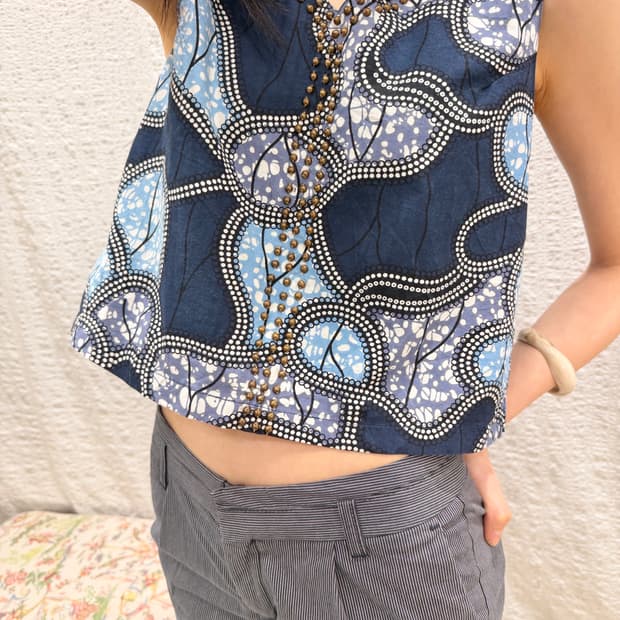 stud lined sleeveless
