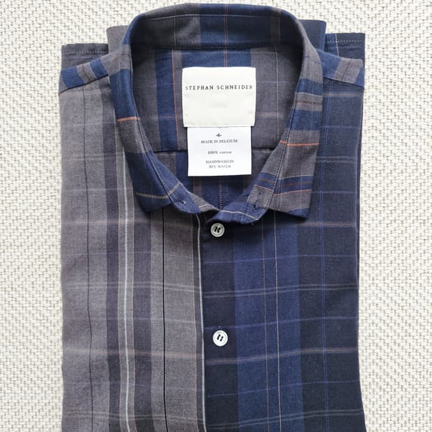 스테판슈나이더 에시메트릭 체크셔츠