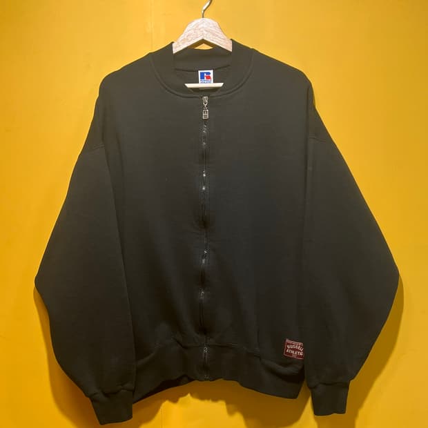 90s [L] USA 러셀 풀 집업 자켓 블랙