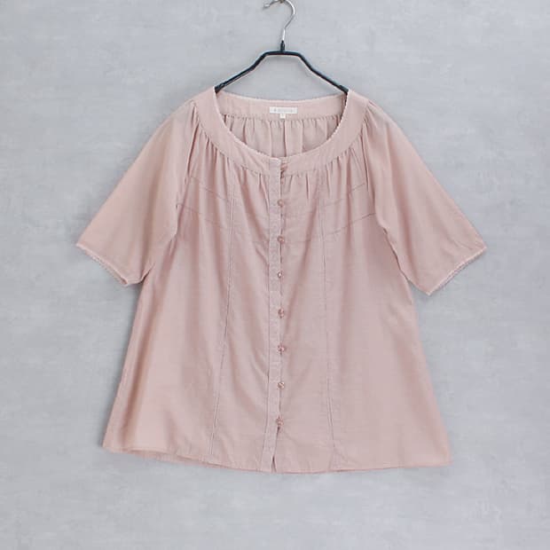 enracine _ lace trimming cotton top
