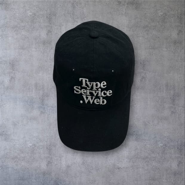 타입서비스 블랙 컬러 베이직 로고 볼캡