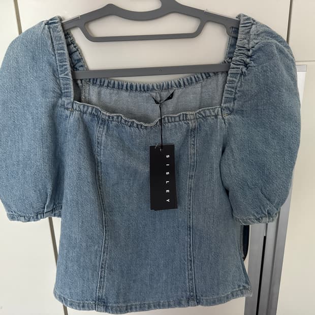 Sisley 청 블라우스