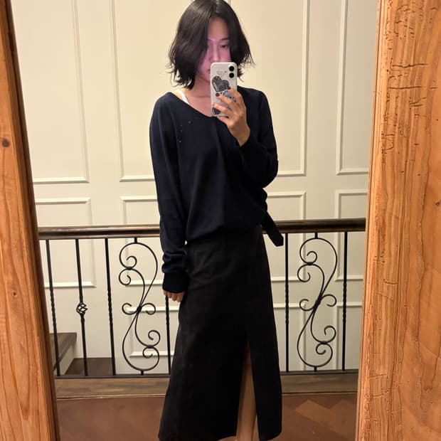 준지 롱 슬릿 스커트