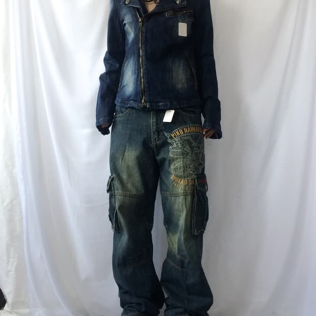 In the attic washing denim rider jacket
