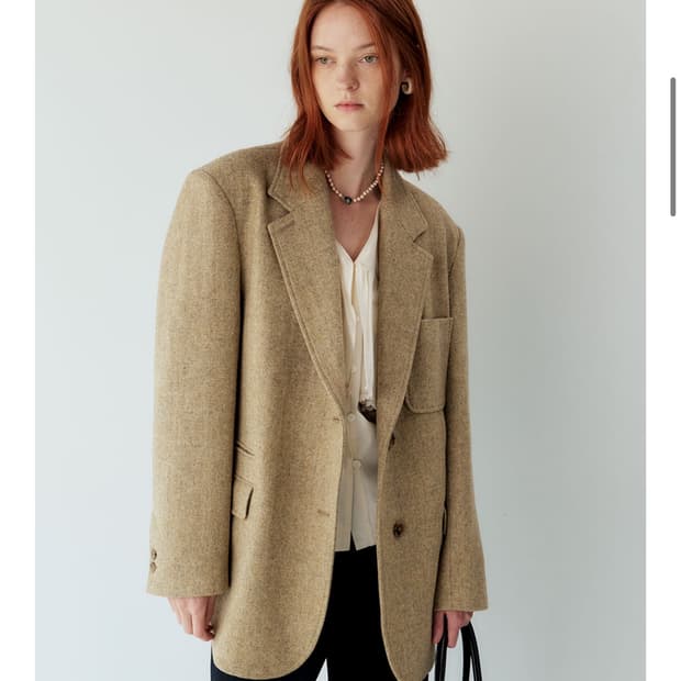 (네고가능) 마론에디션 24 fall 헤링본 포켓 싱글 블레이저 자켓