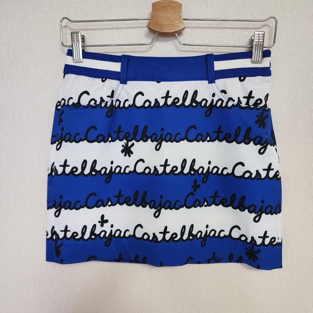 카스텔 바작 블루 화이트 스커트