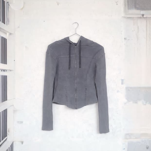 Vintage Charcoal Zip-Up Hoodie