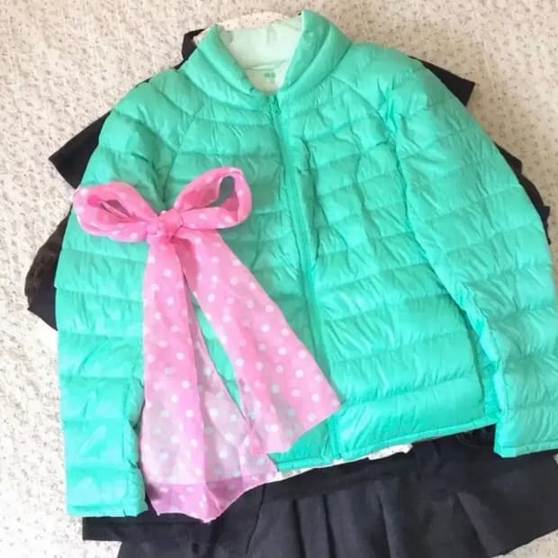 마루빈티지 일본 유니클로 민트색 경량패딩 모리걸 하구미 걸리쉬 일상감성계