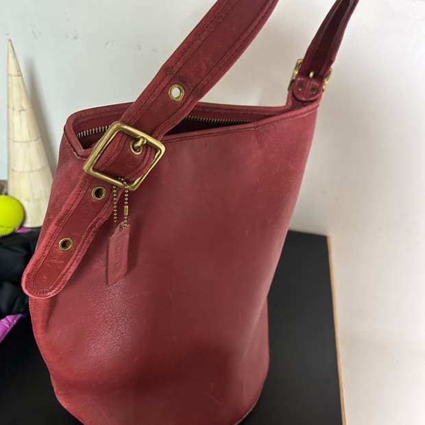 코치 빈티지 더플백 레드 라지 사이즈