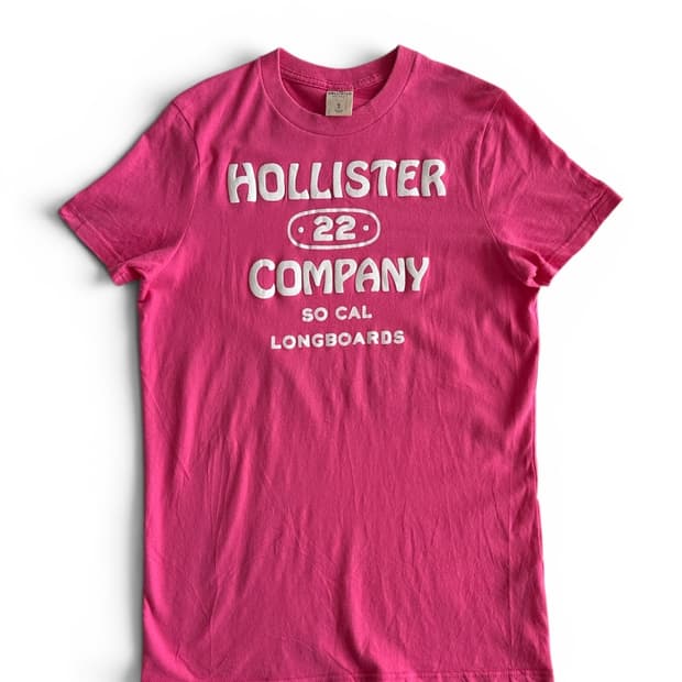 Hollister 핑크 로고 티