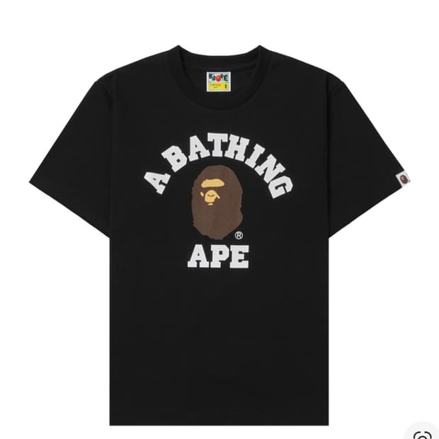 베이프 컬리지 티셔츠 블랙 XXL