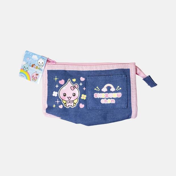 시즈쿠짱 우루오이짱 헤이세이 레트로 데님 필통 펜 파우치